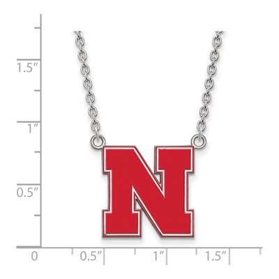 University of Nebraska Sterling Silver Large Huskers Letter N Necklace – view 2