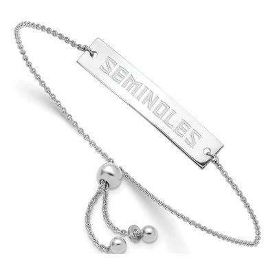 Florida State University Sterling Silver FSU Seminoles Bar Bracelet