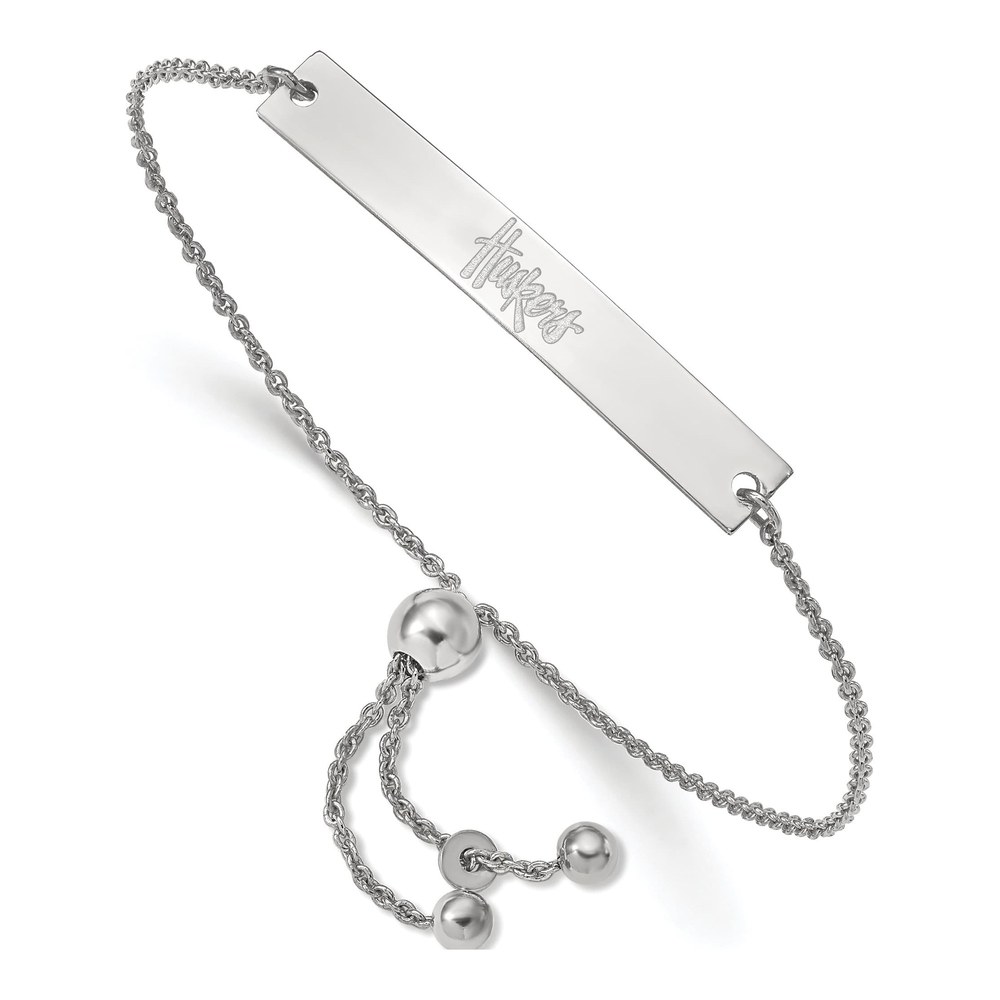 University of Nebraska Sterling Silver Huskers Bar Bracelet