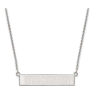 University of Wisconsin Sterling Silver Small Bar Necklace