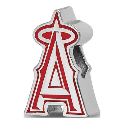 Los Angeles Angels Sterling Silver LA Enameled Bead