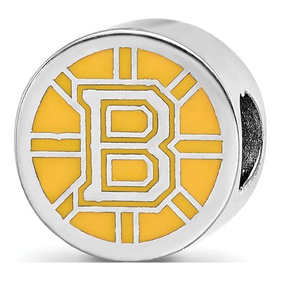 Boston Bruins Sterling Silver Enameled Bead