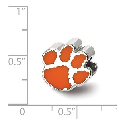 Clemson University Sterling Silver Tiger Paw Bead – view 4