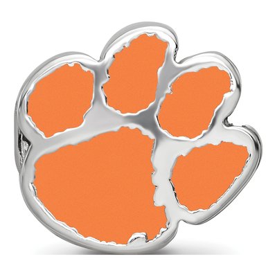 Clemson University Sterling Silver Tiger Paw Bead – view 5