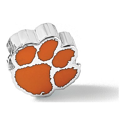 Clemson University Sterling Silver Tiger Paw Bead – view 7