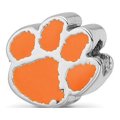 Clemson University Sterling Silver Tiger Paw Bead