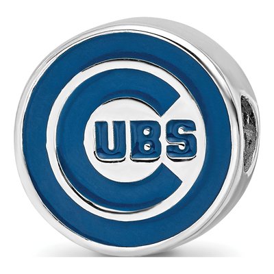 Chicago Cubs Sterling Silver Enamel Bead