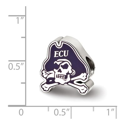 East Carolina University Sterling Silver Pirates Enamel Bead – view 4