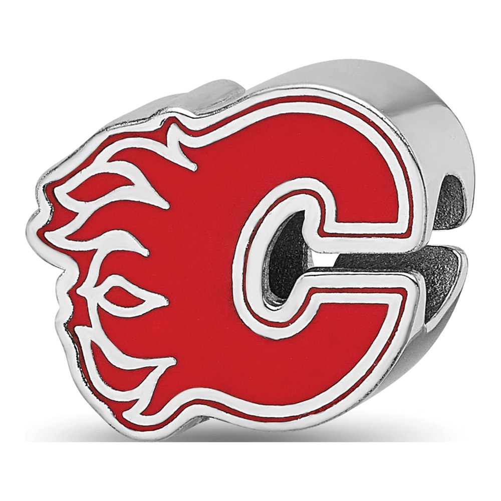 Calgary Flames Sterling Silver Letter C Bead