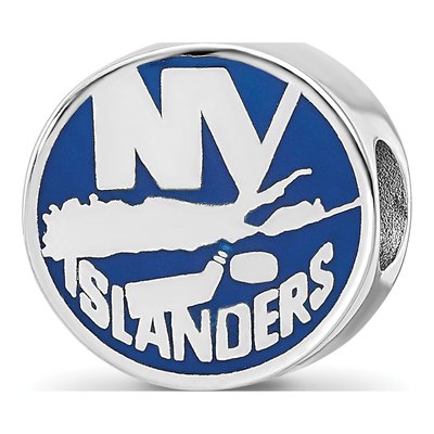 New York Islanders Sterling Silver NY Enameled Bead