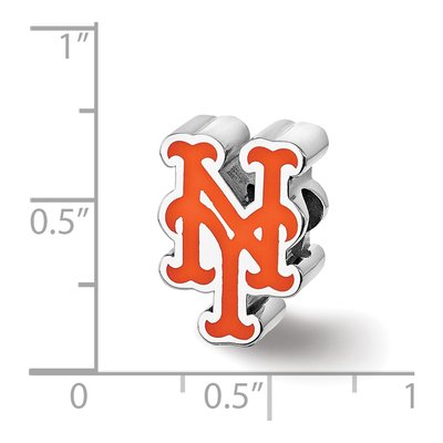 New York Mets Sterling Silver NY Enamel Bead – view 4