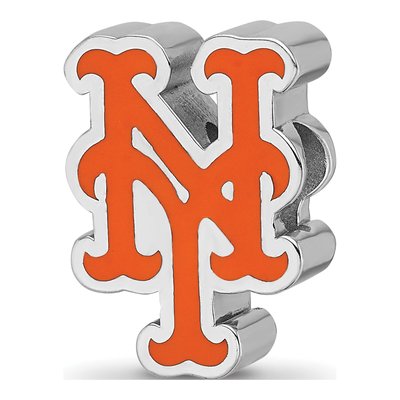 New York Mets Sterling Silver NY Enamel Bead
