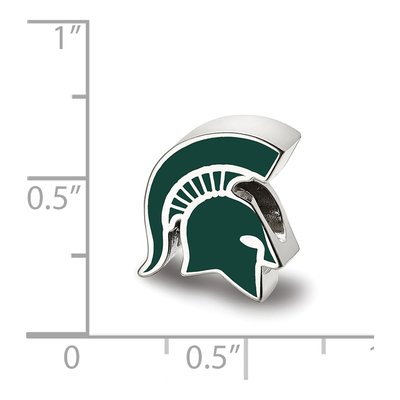 Michigan State University Sterling Silver Spartan Bead – view 4