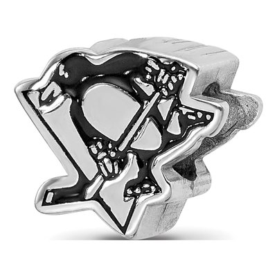 Pittsburgh Penguins Sterling Silver Enameled Bead