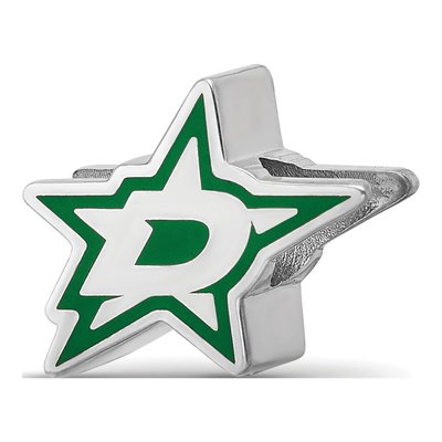 Dallas Stars Sterling Silver Enameled Bead