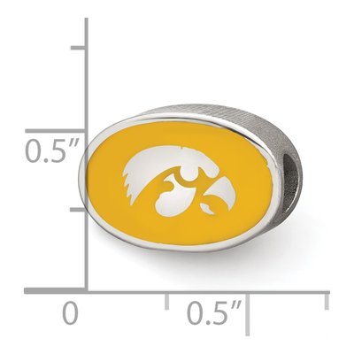 University of Iowa Sterling Silver Hawk Bead – view 4