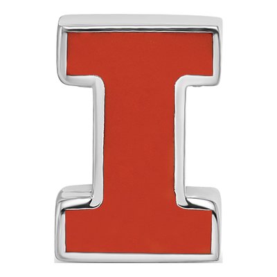 University of Illinois Sterling Silver Letter I Enameled Bead – view 5