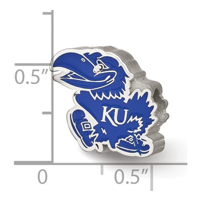 University of Kansas Sterling Silver Jayhawk Bead – view 4