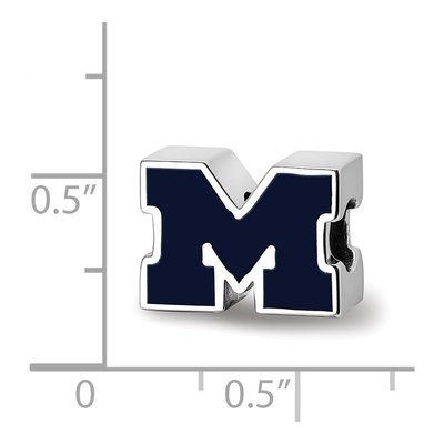 University of Michigan Sterling Silver Letter M Bead – view 3