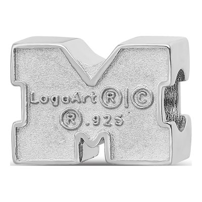 University of Michigan Sterling Silver Letter M Bead – view 5