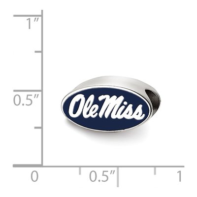 University of Mississippi Sterling Silver Ole Miss Enameled Bead – view 4