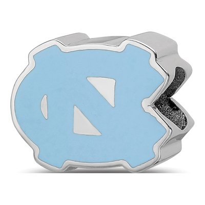 University of North Carolina Sterling Silver UNC Tar Heels Enameled Bead