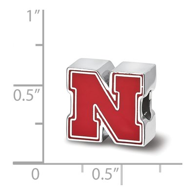 University of Nebraska Sterling Silver Letter N Bead – view 3