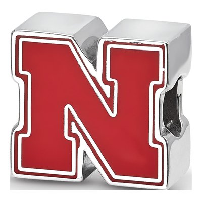 University of Nebraska Sterling Silver Letter N Bead