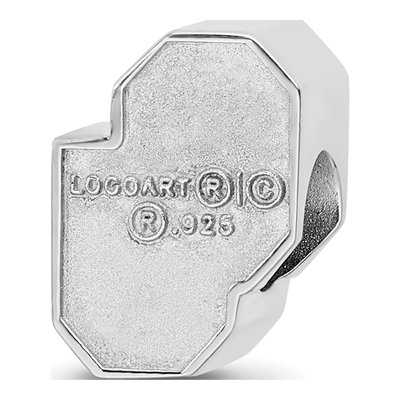 University of Oklahoma Sterling Silver O-U 1-sided Enameled Bead – view 6