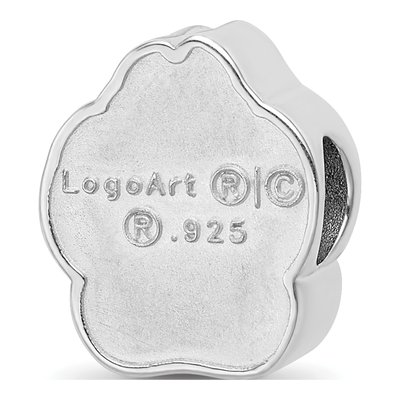 University of South Dakota Sterling Silver S-D Pawprint Enameled Bead – view 6