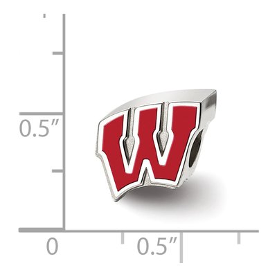 University of Wisconsin Sterling Silver Letter W Bead – view 4