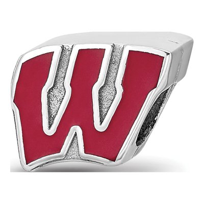University of Wisconsin Sterling Silver Letter W Bead