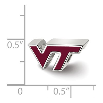 Virginia Tech Sterling Silver V-T Bead – view 4
