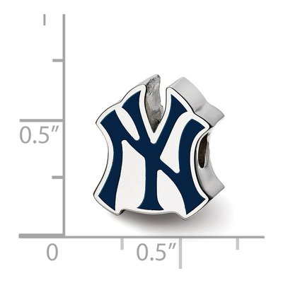New York Yankees Sterling Silver NY Enamel Bead – view 4