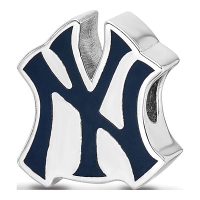 New York Yankees Sterling Silver NY Enamel Bead