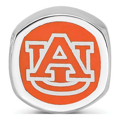 Auburn University Sterling Silver Enameled Double Bead – view 4