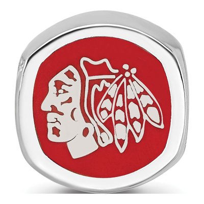 Chicago Blackhawks Sterling Silver Double Enameled Bead – view 4