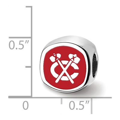 Chicago Blackhawks Sterling Silver Double Enameled Bead – view 5