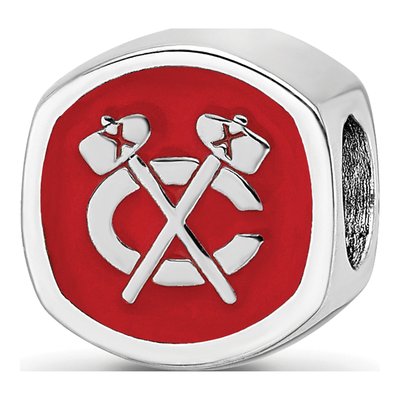 Chicago Blackhawks Sterling Silver Double Enameled Bead – view 6