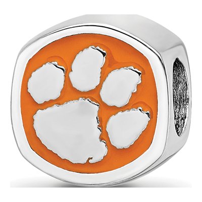 Clemson University Sterling Silver Tiger Paw Bead