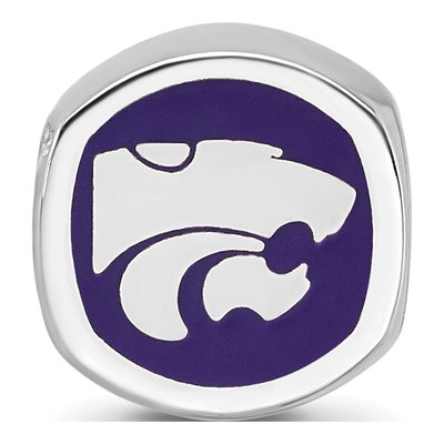 Kansas State University Sterling Silver Enameled Double Bead – view 4