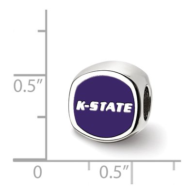 Kansas State University Sterling Silver Enameled Double Bead – view 5