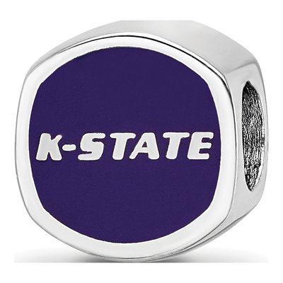 Kansas State University Sterling Silver Enameled Double Bead – view 6
