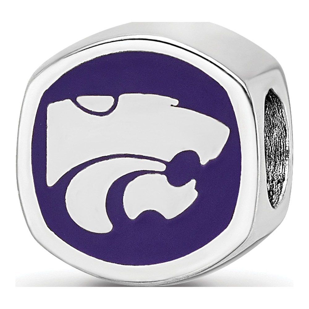Kansas State University Sterling Silver Enameled Double Bead