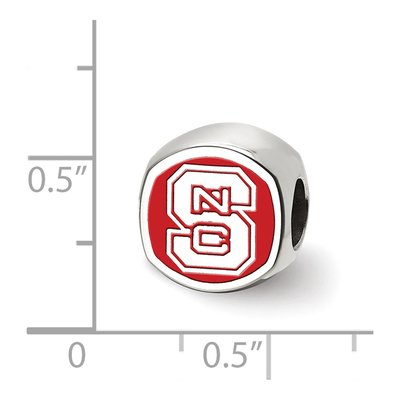 North Carolina State University Sterling Silver NC Enameled Bead – view 3
