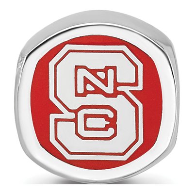 North Carolina State University Sterling Silver NC Enameled Bead – view 4