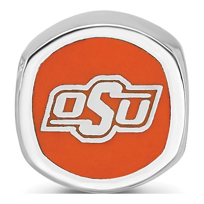 Oklahoma State University Sterling Silver Enameled Bead – view 4
