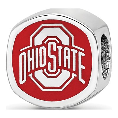 Ohio State University Sterling Silver Enameled Bead