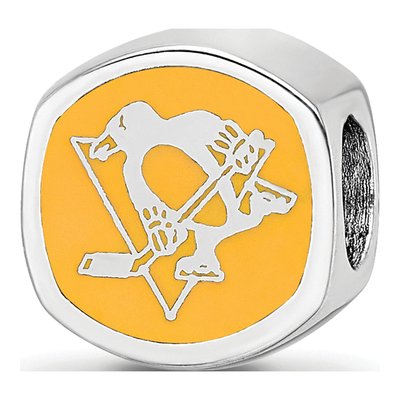 Pittsburgh Penguins Sterling Silver Enameled Double Bead