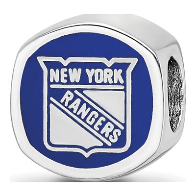 New York Rangers Sterling Silver NY Enamel Bead